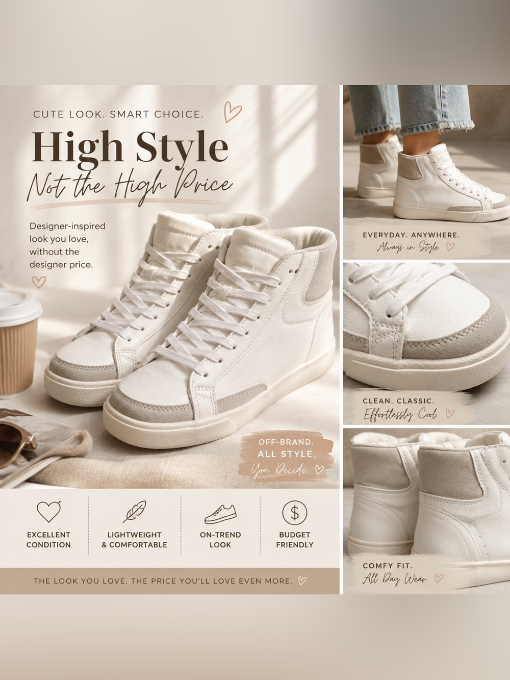 12 hour sale!! White high tops - Nike Blazer Lookalikes